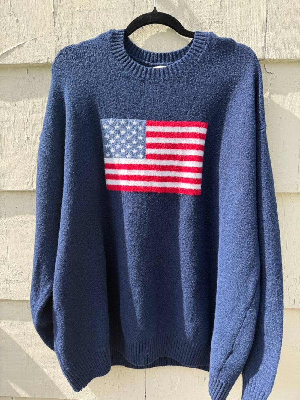 Hollister Navy Sweater with American Flag